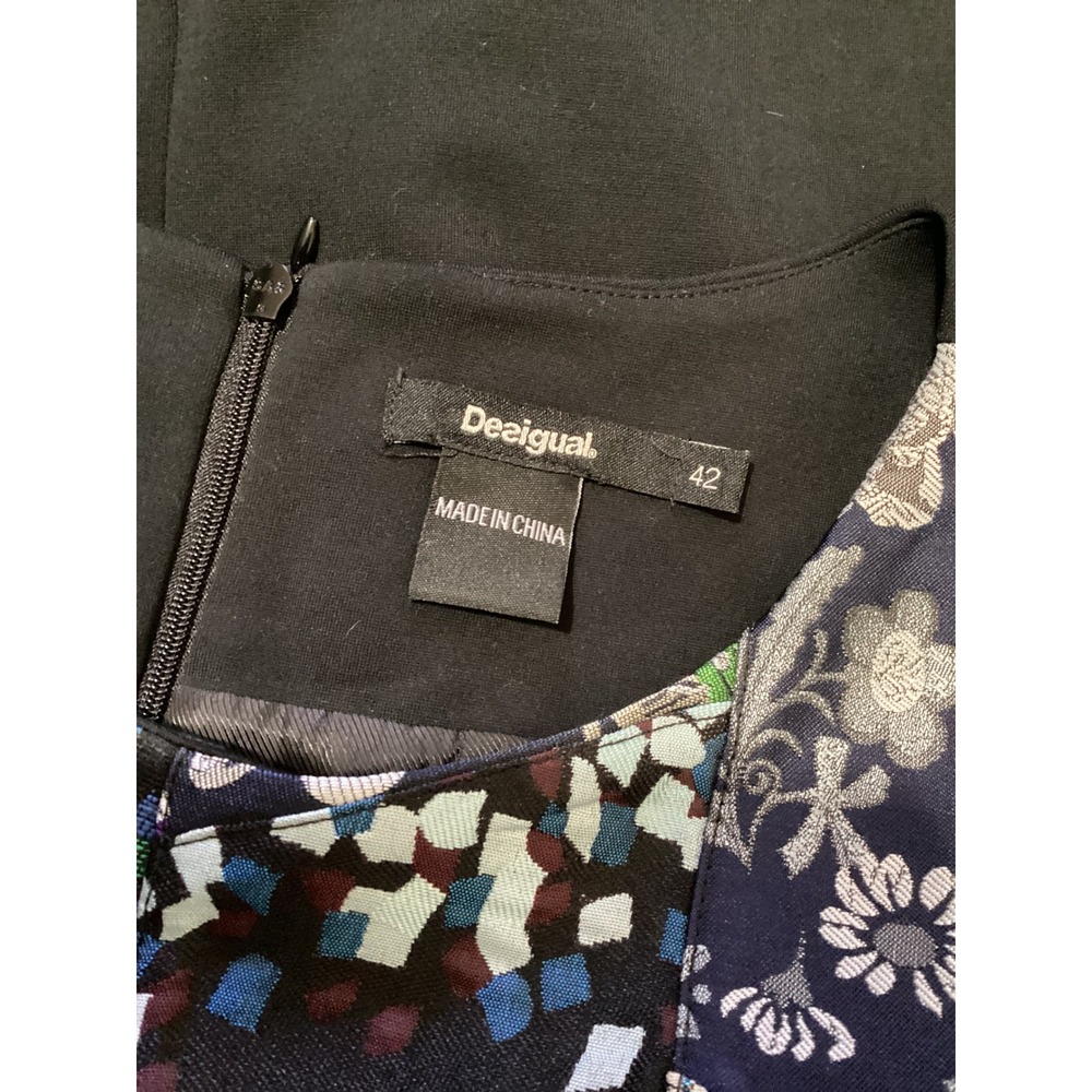 Desigual Mixed Patchwork Bee Floral Shift Dress B… - image 5